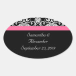 Black with Pink Passion Damask Sticker