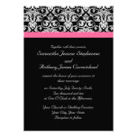 Black with Pink Passion Wedding Invitations