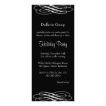 Black with Silver Ribbons Holiday Party Invitation