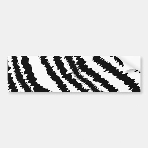 Black Zebra Print Pattern. Bumper Stickers