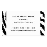 Black Zebra Print Pattern. Business Card Templates