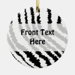 Black Zebra Print Pattern. Christmas Tree Ornament