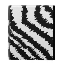 Black Zebra Print Pattern. iPad Folio Covers