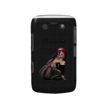 BlackBerry Bold Cool Goth Girl & Gun Blackberry Cases