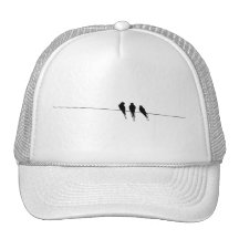 Blackbirds Silhouette on Wire Mesh Hats