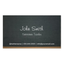 Blackboard Substitute Teacher Business Card