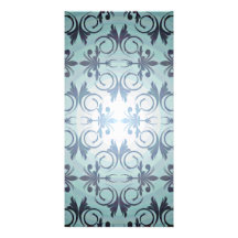 Blackish floral on light blue background photo cards
