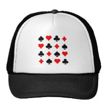 Blackjack / Poker Card Suits: Vector Art: Mesh Hats