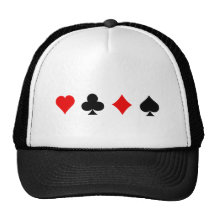 Blackjack / Poker Card Suits: Vector Art: Trucker Hats