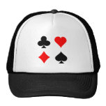 Blackjack / Poker Card Suits: Vector Art: Mesh Hats