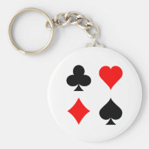 Blackjack / Poker Card Suits: Vector Art: Key Chains