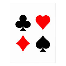 Blackjack / Poker Card Suits: Vector Art: Postcard