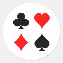 Blackjack / Poker Card Suits: Vector Art: Sticker