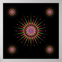Blacklight Flower Print