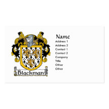 Blackman Coat of Arms Business Cards