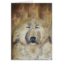 Blank card of Great Pyrennes Mt. Dog Meditating