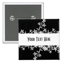 Blank Flower Label - Create Your Own Design Buttons