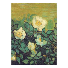 Blank invitation, Van Gogh Wild Roses