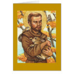 blank note card St Francis & rabbit