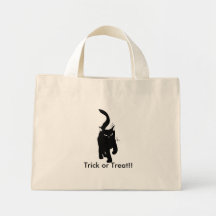 Blaxk Cat 1-2010, Trick or Treat!! Tote Bags