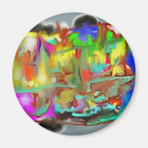 Blending Colours-Dynamic Abstract Design Refrigerator Magnet