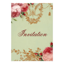 Blenheim Rose- Elegant Sage Green Custom Invitation