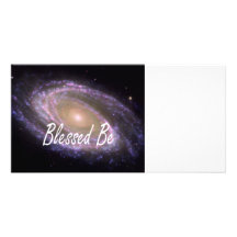 Blessed be saying against galaxy image photo greeting card