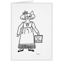 Blessed Cat Folk Art Card