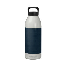 blgr107 NAVY BLUE SQUARES JEANS BACKGROUNDS PATTER Drinking Bottle