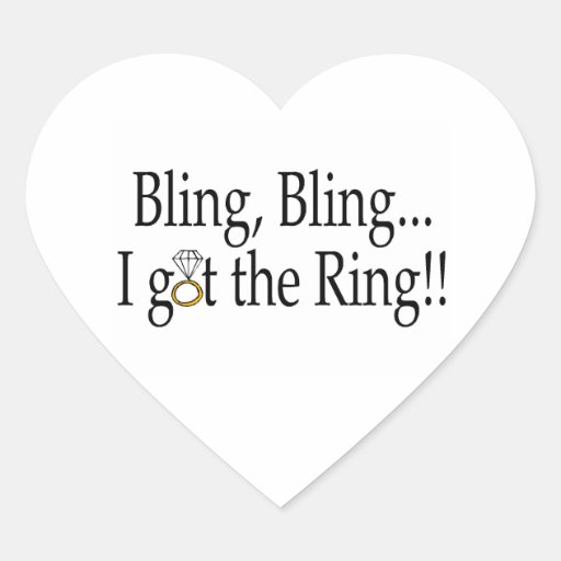 Bling Bling, I Got The Ring Round Stickers