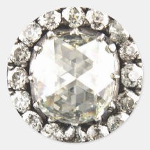 Bling Diamond Rhinestone Vintage Costume Jewellery Round Stickers