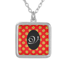 Bling Red Monogram Letter Cute Mom Sister Girly Pendants