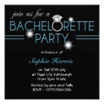 Bling Ring Blue Bachelorette Party Personalized Announcement