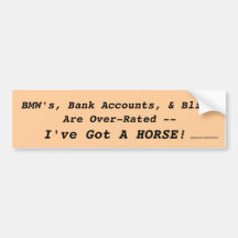 Bling vs. Horse Bumper Sticker