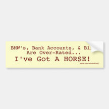 Bling Vs. Horse Sticker Bumper Stickers