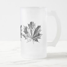 BLK MAPLE LEAF MUG