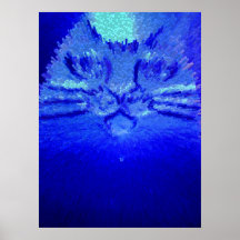 BLOCK BLUE CAT POSTER
