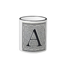 Block Letter "A" Woodcut Woodblock Initial Mugs