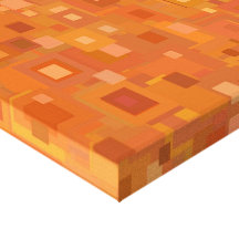 Block Up Orange Stretched Canvas Print