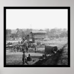 Blockhouse near Aqueduct Bridge in Arlington 1863 Poster