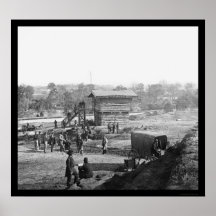 Blockhouse near Aqueduct Bridge in Arlington 1863 Poster