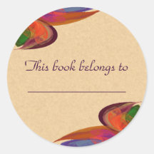 Bloemen Bookplate Round Sticker