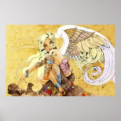 Blonde Angel Tattoo Poster by Mark Richmond by skidone
