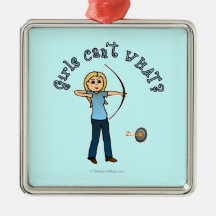 Blonde Archery in Blue Ornaments