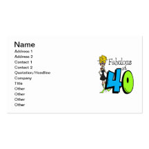 Blonde Fabulous at 40 Birthday Business Cards