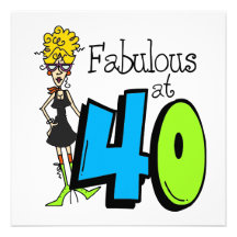 Blonde Fabulous at 40 Birthday Personalised Invites