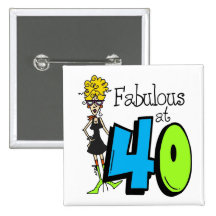 Blonde Fabulous at 40 Birthday Pins