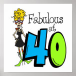 Blonde Fabulous at 40 Birthday Poster