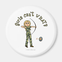 Blonde Female Archery in Camouflage Magnet