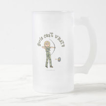 Blonde Female Archery in Camouflage Mug